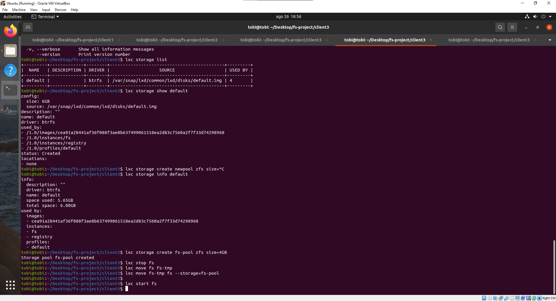 Move Container to New Storage Pool